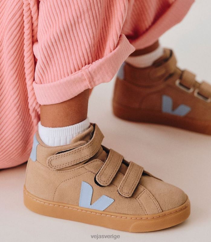 skor JP4FL311 barn Veja esplar mid mocka dune stål