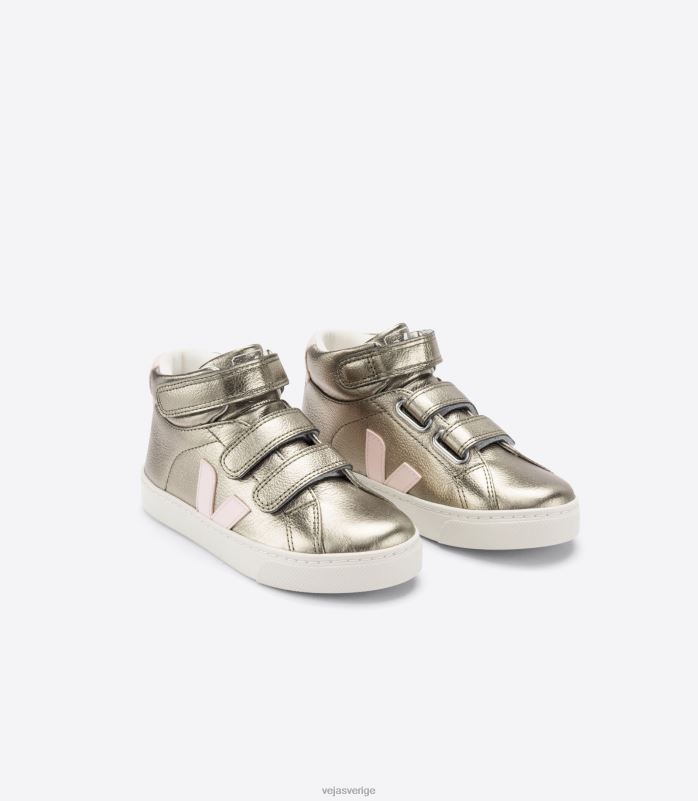 skor JP4FL315 barn Veja esplar mid kromfritt kronblad i brons i läder