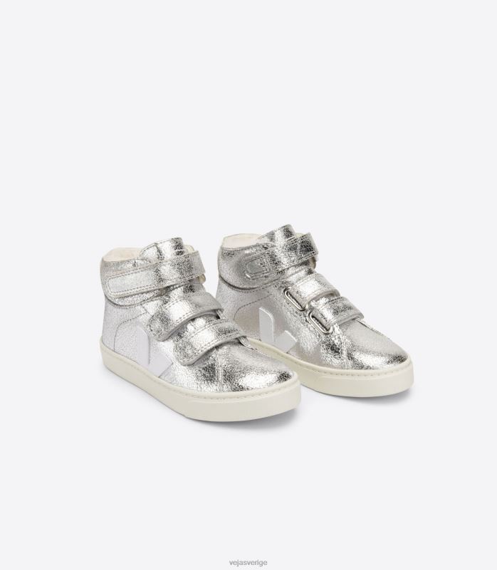 skor JP4FL318 barn Veja esplar mid fured silvervit