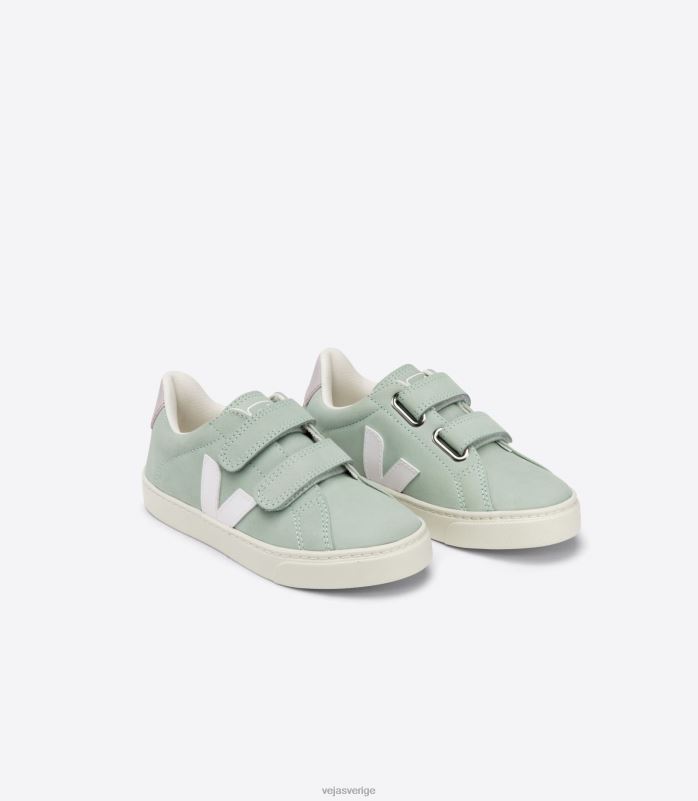 skor JP4FL340 barn Veja esplar nubuck matcha vit