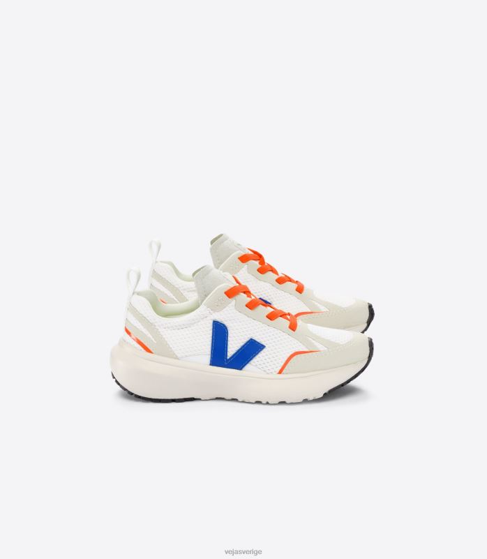 skor JP4FL377 barn Veja kanariefågel elastiska snören alveomesh vit indigo