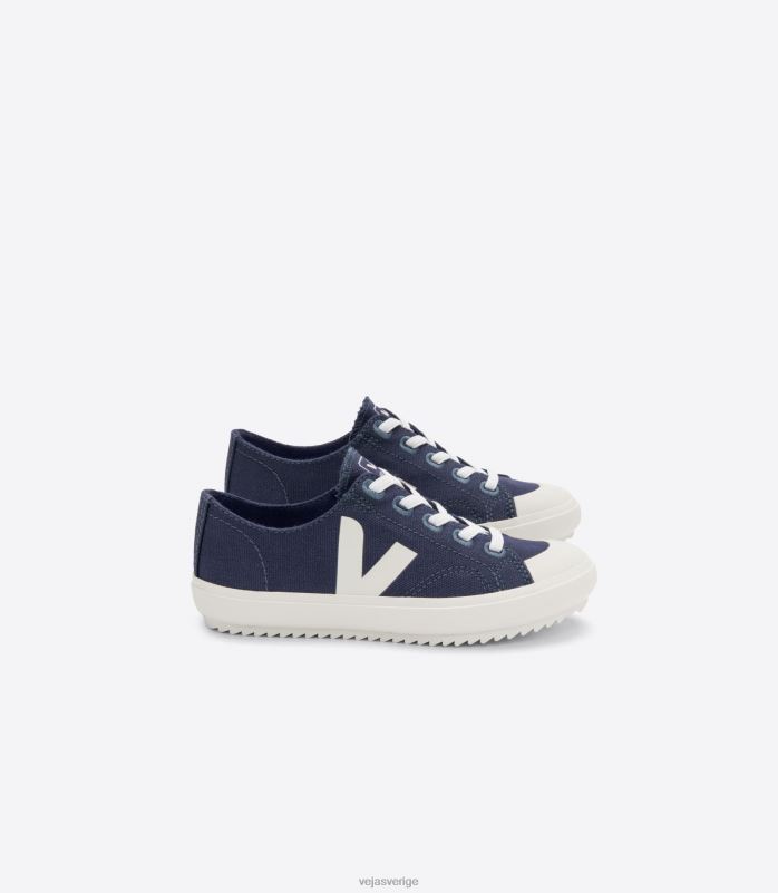 skor JP4FL392 barn Veja flip elastiska snören canvas marin pierre
