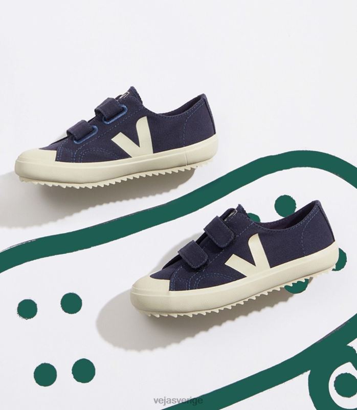 skor JP4FL400 barn Veja ollie canvas marin pierre