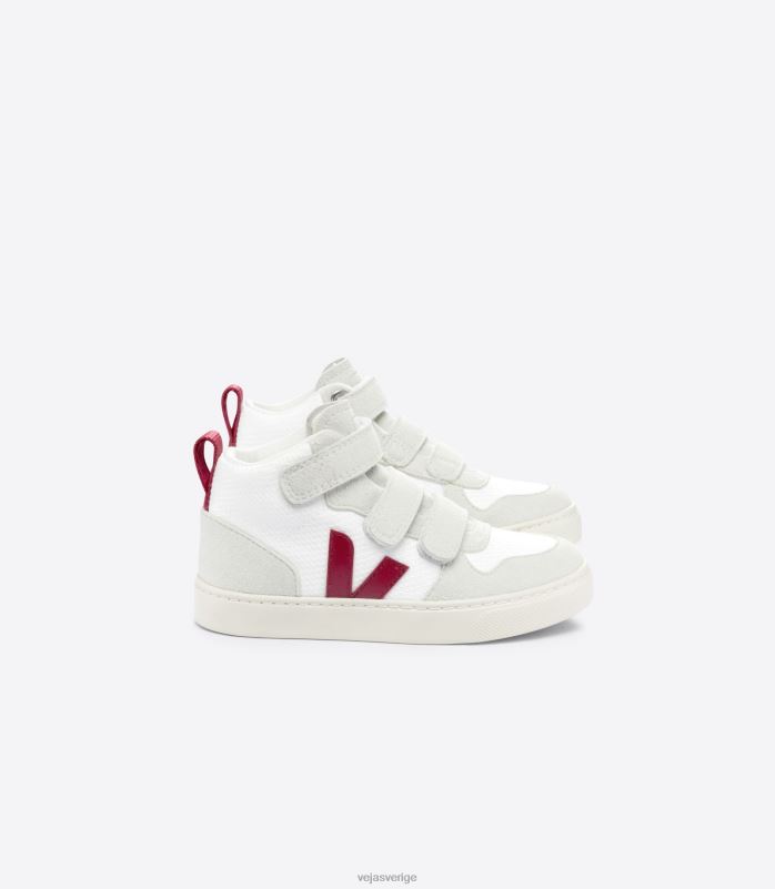 skor JP4FL343 barn Veja v-10 mid b-mesh vit marsala
