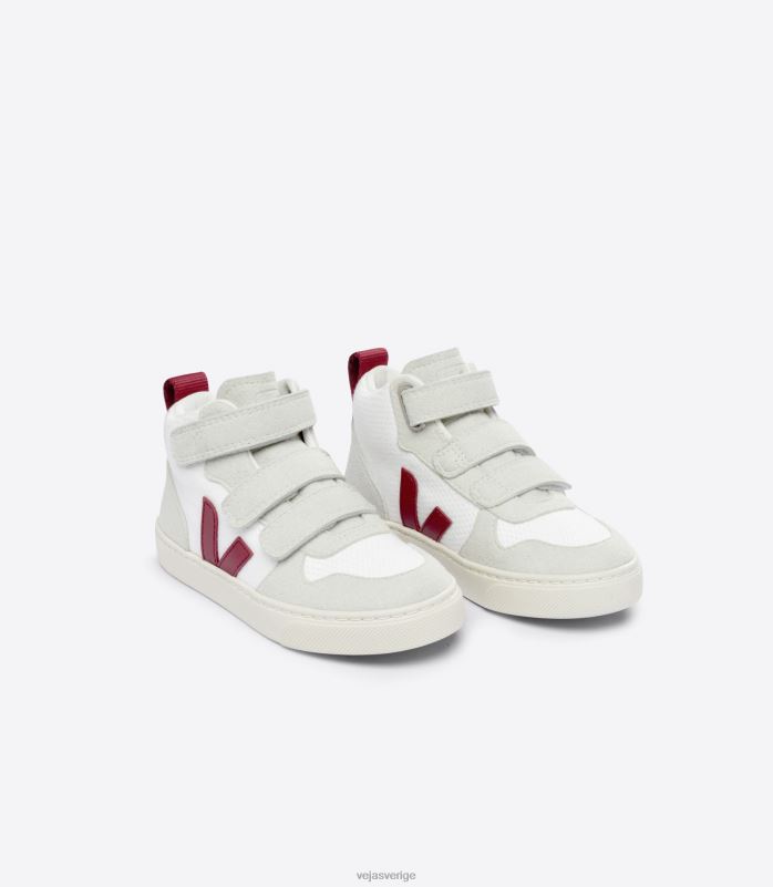 skor JP4FL343 barn Veja v-10 mid b-mesh vit marsala