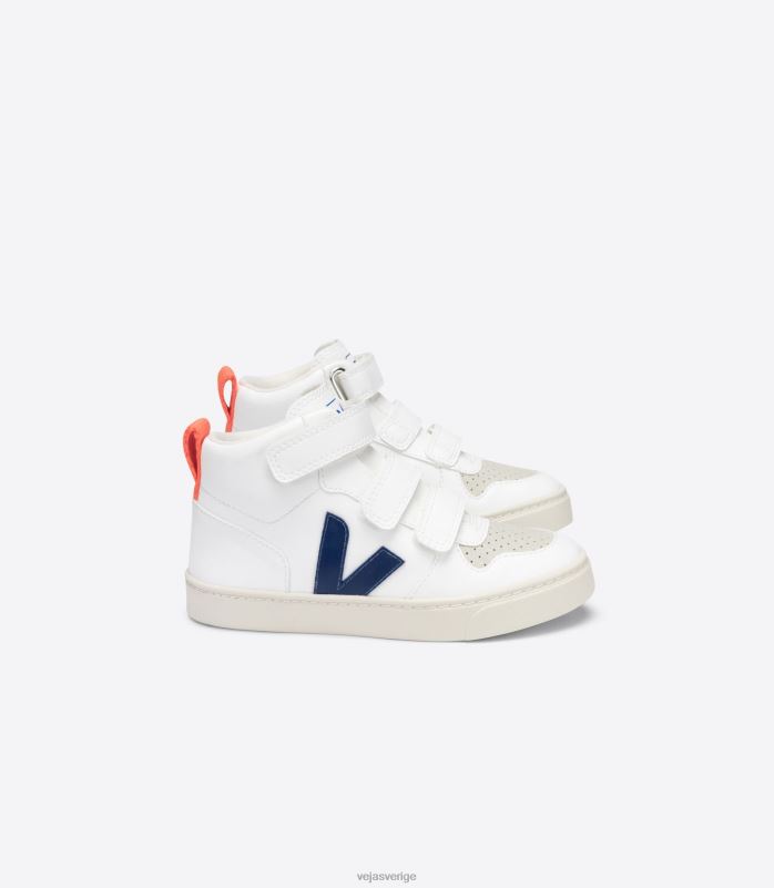 skor JP4FL346 barn Veja v-10 mid cwl vit kobolt orange fluo