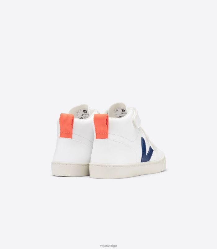 skor JP4FL346 barn Veja v-10 mid cwl vit kobolt orange fluo