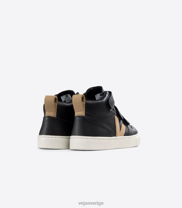 skor JP4FL348 barn Veja v-10 mid kromfritt läder svart dune