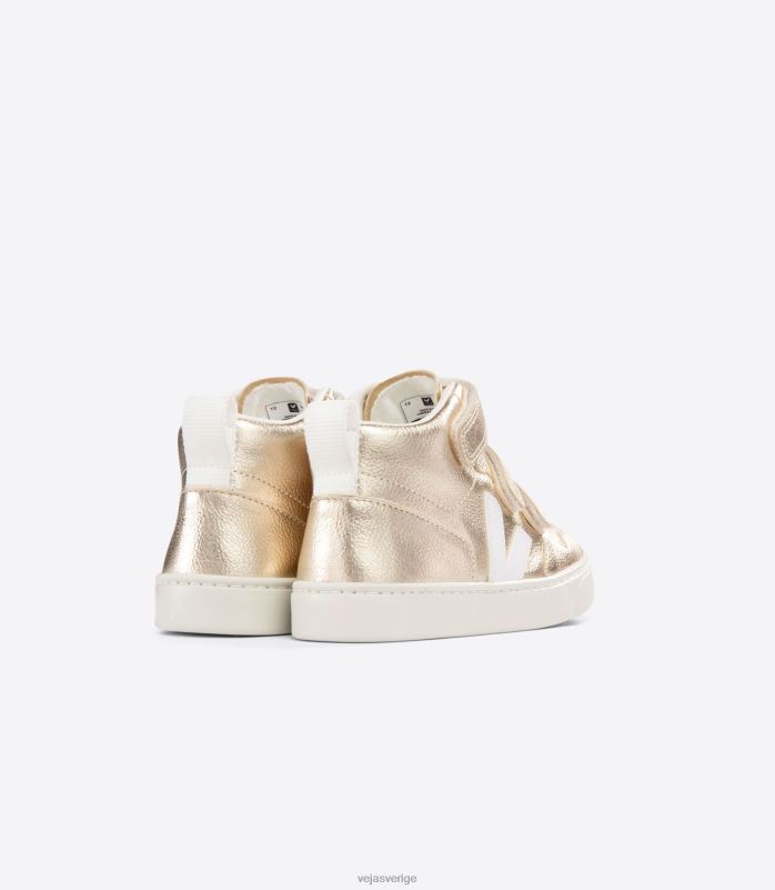 skor JP4FL351 barn Veja v-10 mid kromfritt läder platinvit