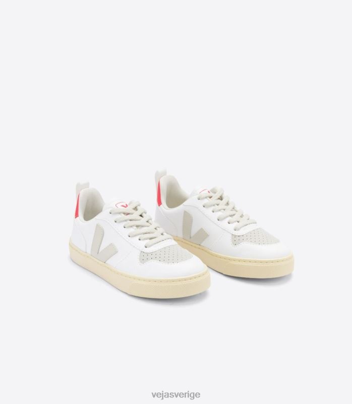 skor JP4FL367 barn Veja v-10 snören cwl vit pierre rose fluo