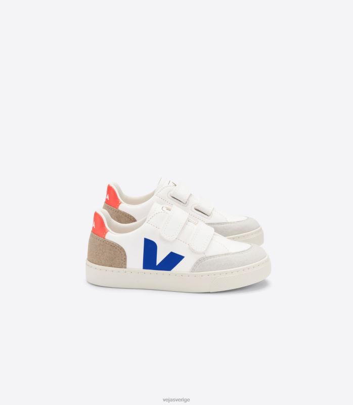 skor JP4FL303 barn Veja v-12 kromfritt läder vit multicom miel
