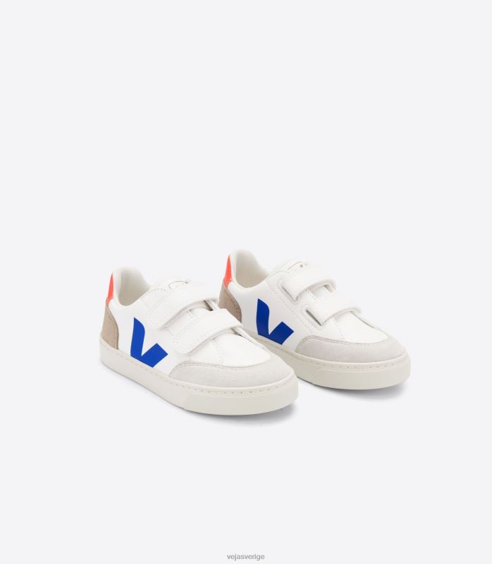 skor JP4FL303 barn Veja v-12 kromfritt läder vit multicom miel