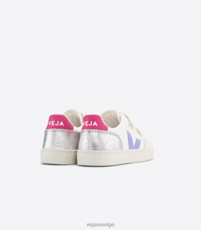 skor JP4FL307 barn Veja v-12 kromfritt läder multico silver