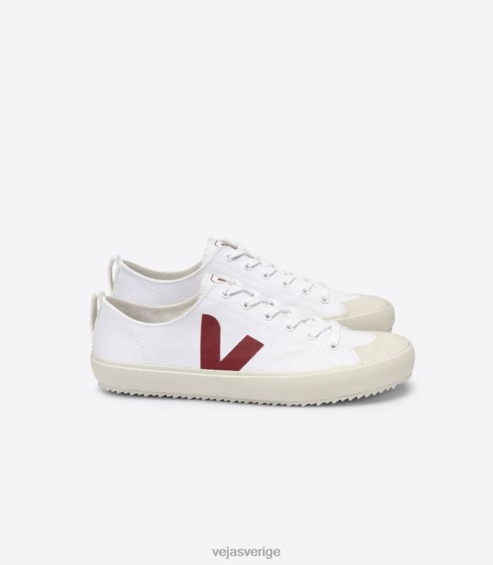 skor JP4FL161 män Veja nova canvas vit marsala
