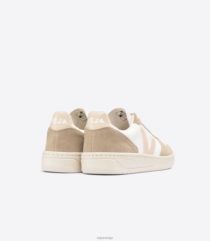 skor JP4FL39 män Veja v-10 kromfritt läder vit sable sahara