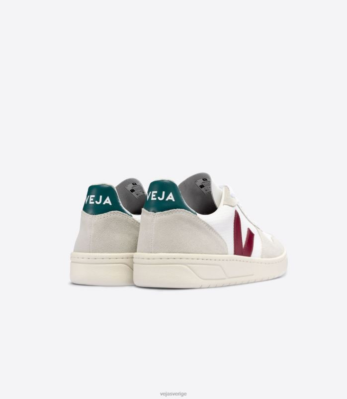skor JP4FL45 män Veja v-10 b-mesh vit marsala brittany