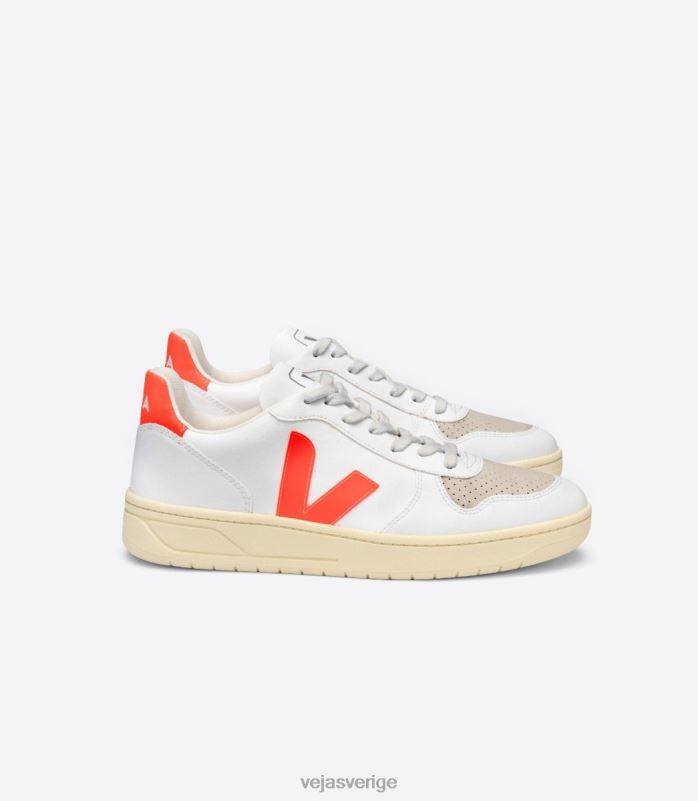 skor JP4FL51 män Veja v-10 cwl vit orange fluo