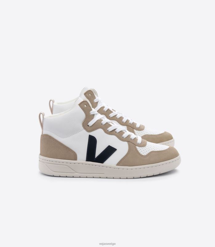 skor JP4FL79 män Veja v-15 kromfritt läder vit nautico sahara